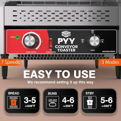 PYY Commercial Conveyor Toaster 450 Slices/Hour