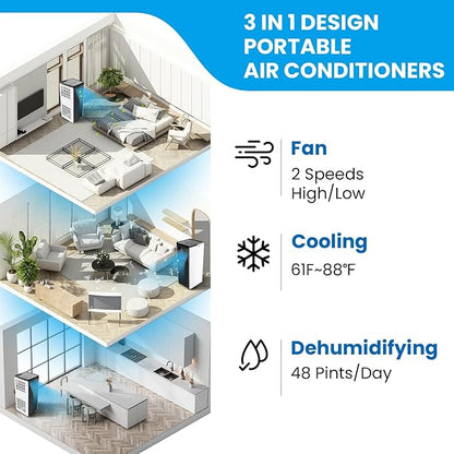 Portable Air Conditioners, 8000 BTU Cooling Capacity