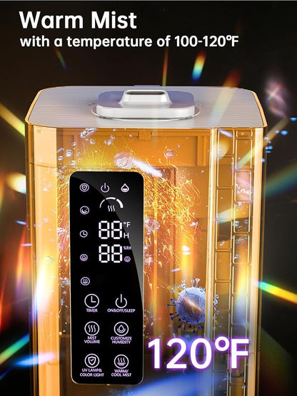 2.64Gal Humidifiers for Bedroom Large Room, Warm and Cool Mist up to 500ft²