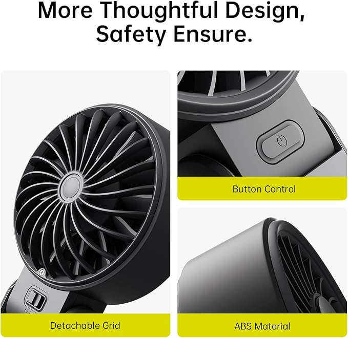 JISULIFE Handheld Fan Life7 – Ultimate Flexibility: High-Power Motor, LED