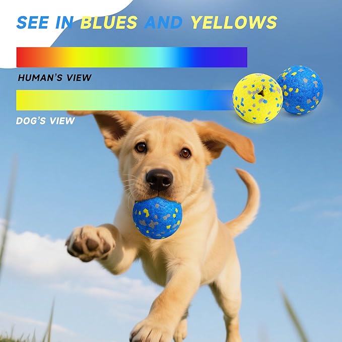 3PCS Dog Balls, Indestructible Dog Toys with Bell, Tennis Balls for Aggressive Chewers, Dog Teething Chew Toys for Small/Medium/Large Breeds(3 Inch)