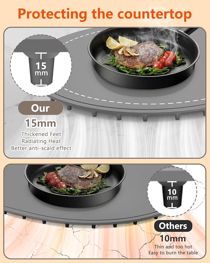 Warming Mat for Food with Adjustable Temperature Timer, 10S Fast Heating