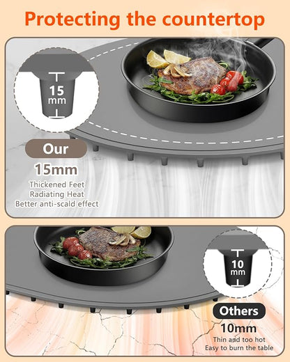 Warming Mat for Food with Adjustable Temperature Timer, 10S Fast Heating
