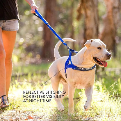 EzyDog Quick Fit Dog Harness, Soft Neoprene Padding - X-Large, Orange | Fast One-Click Buckle, Adjustable Fit, Strong Reinforced Materials, Reflective Stitching, No Pull Dog Harness, Easy Walking