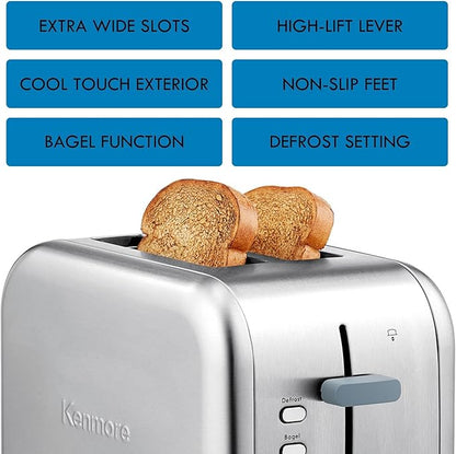 Kenmore 40606 2-Slice Toaster in Stainless Steel