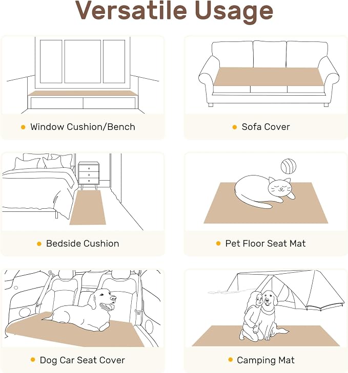 Couch Cover for Dogs, Washable Non Slip Sofa Covers for 3 Cushion Couch Pet Friendly Fuzzy Sofa Protector&Bed Mat for Pets (27.6"x70.9" Coffee)