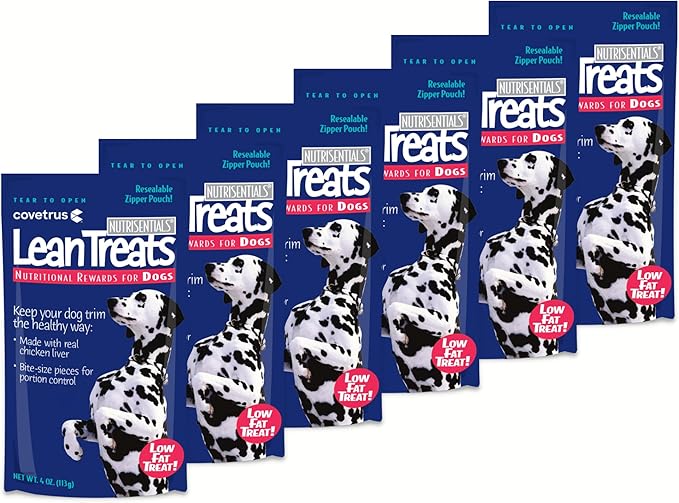 Covetrus Nutrisential Lean Treats for Dogs - Small, Medium & Large Dogs (K9) - Nutritional Low Fat, Bite-Size - Soft Chicken Flavor - 6 Pack - 4oz