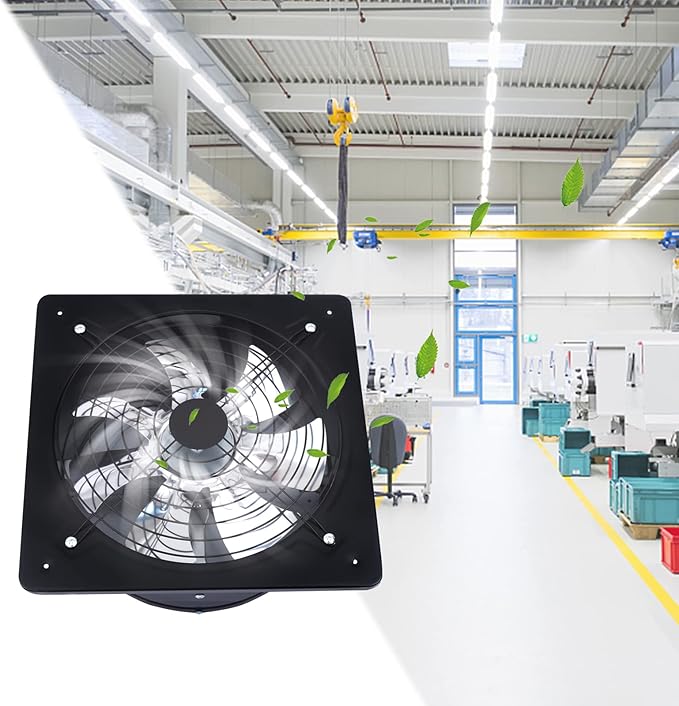 XUFOPLY 12 Inch Exhaust Fan, 110V 125W Wall Mounted Vent Fans 2800RPM Kitchen