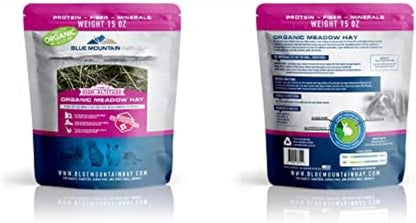 Blue Mountain Hay | Fresh Organic Meadow Hay (15 Ounce) | Mimics Natural Forage | High-Altitude Hay Pet Food for Rabbits, Guinea Pigs, Chinchillas, Hamsters, and Other Small Pets
