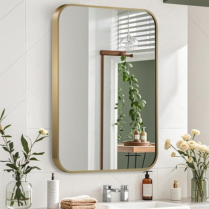 Gold Mirror, 48x30 Inch Framed Rectangle Mirror