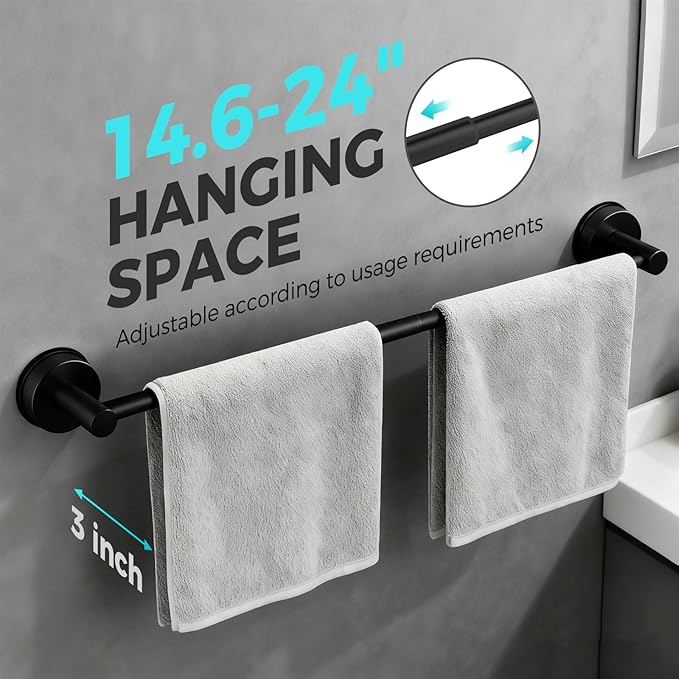 Adjustable Suction Cup Towel Bar