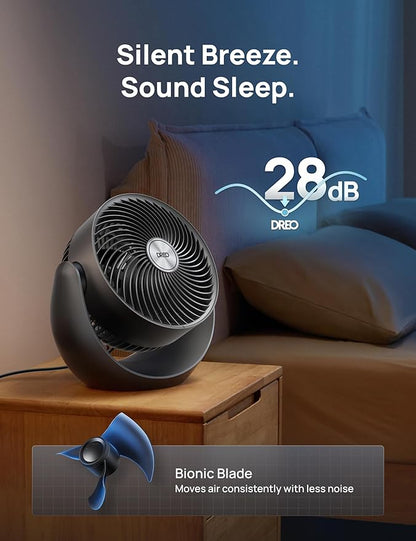 Dreo Fan for Bedroom, Table Air Circulator for Whole Room, 11 Inch, 40ft Strong
