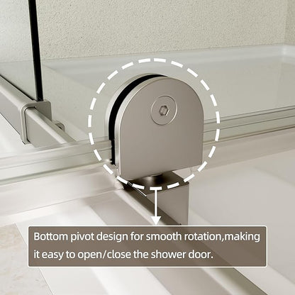 50-54" W x 71" H Pivot Swing Glass Shower Door, Pivot Frame Shower Door