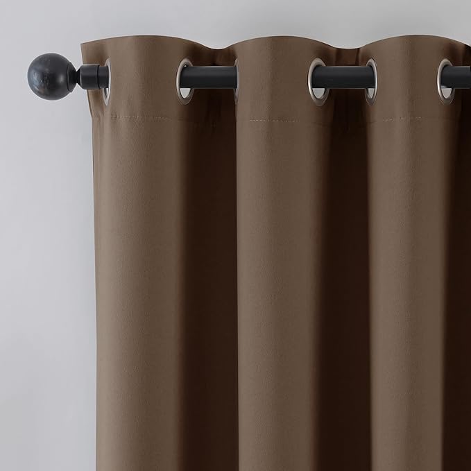 Beauoop 100% Blackout Curtains 84 Inch Long 2 Panels
