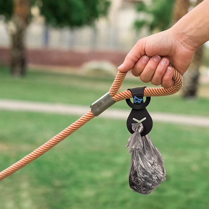 PuppyDoggy Dog Poop Bag Holder for Leash Waste Bag Carrier Dog Poop Bag Dispenser for Walking Running Bicycle Accessory 2 Pieces