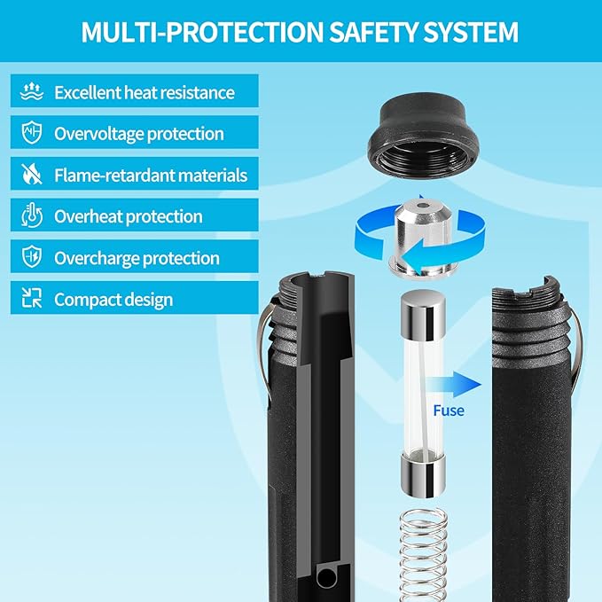 12V/24V DC Power Cord for Car Fridge Freezer、Portable Car Refrigerator，12 Volt