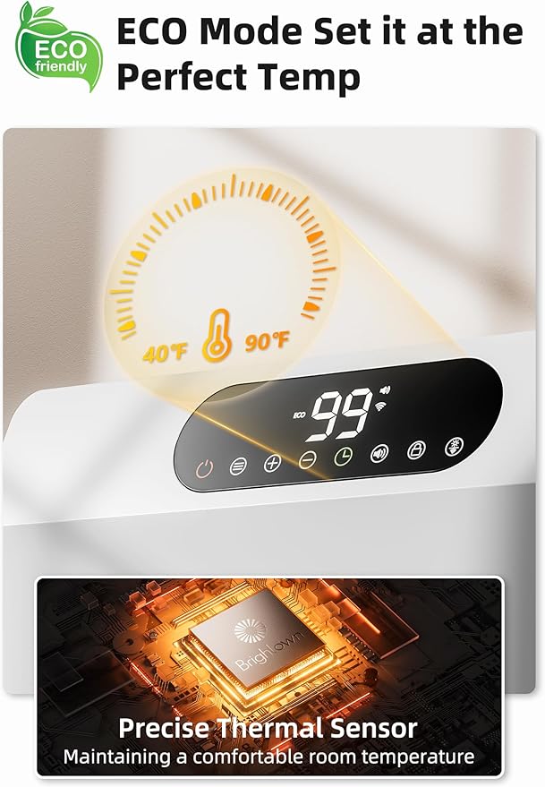 Brightown Wall Heater for Indoor Use, Electric Space Heater