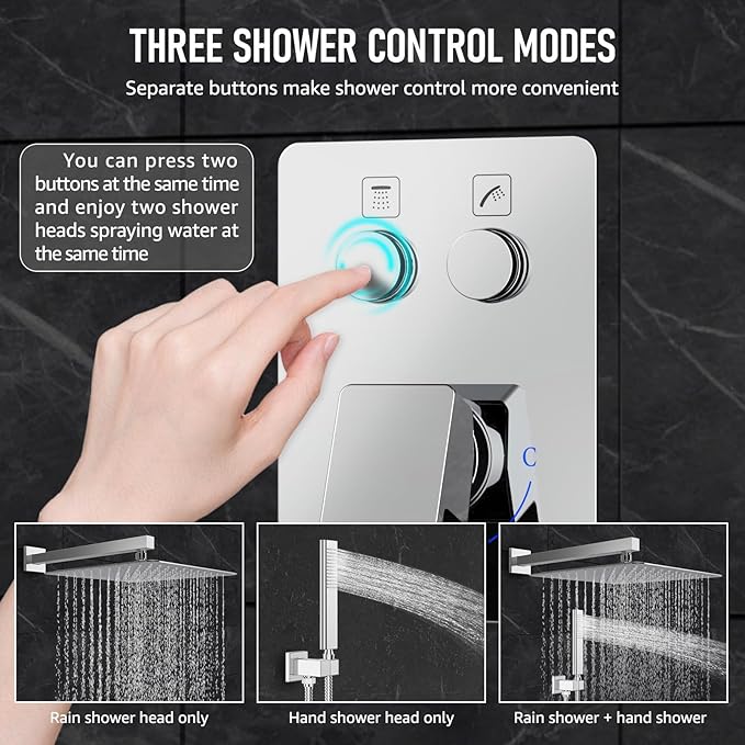Iriber Chrome Shower System Wall Mount