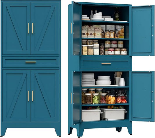 COFaR Farmhouse Storage Kitchen Pantry Cabinet