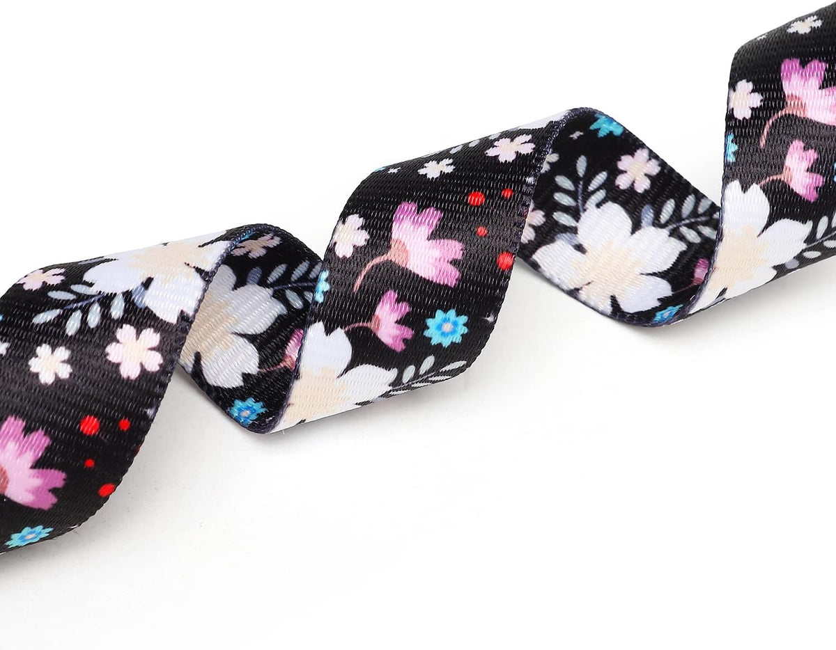Mercano Adjustable Dog Collar - Special Design Patterns, Soft Nylon Comfortable Sturdy Pet Collar for Small Medium Large Dogs (M, Floral White)
