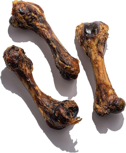 Jack&Pup 8" Pork Femur Bones for Dogs, Big Bones for Large Dogs, Gourmet Ham Beef Bones for Agressive Chewers, 4 Pack