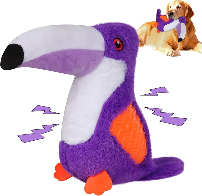 Dog Toys Plush,Squeaky Dog Toys,Cute Tantou Plush Toy for Small Dogs,Soft Stuffed Interactive Chew Toys to Keep Them Busy(Purple)