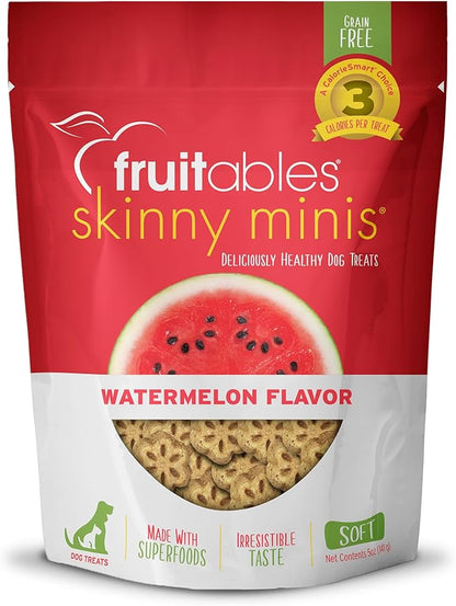 Fruitables Skinny Minis Dog Treats, Healthy Pumpkin Treat for Dogs, Low Calorie & Delicious, Puppy Training, No Wheat, Corn or Soy, Made in the USA, Watermelon Flavor, 5oz