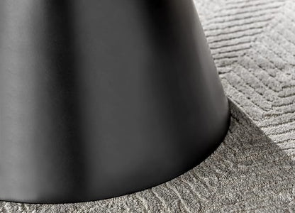 Furniturebox UK Coffee Table - Palma Round Coffee Table - Contemporary Minimalist Black Round Coffee Table with Tapered Central Pillar - Living Room Furniture