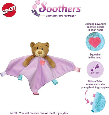 SPOT Soothers - Blanket - Soft and Cuddly Dog & Puppy Toy with Lavender Scented Beads to Calm and Relax Your Pet, Provides Separation Anxiety Relief Due to Travel, Thunder and Loud Noises
