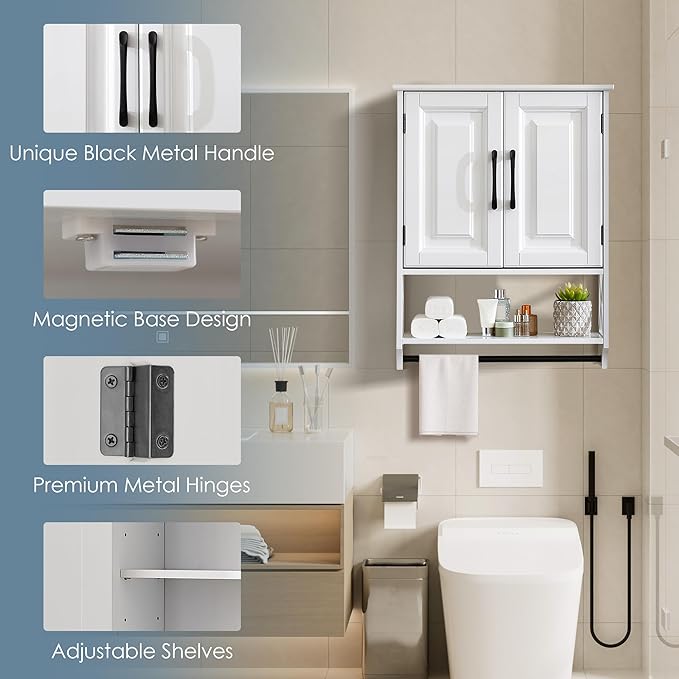 Wall Mounted Bathroom Cabinet, Farmhouse Medicine Cabinet