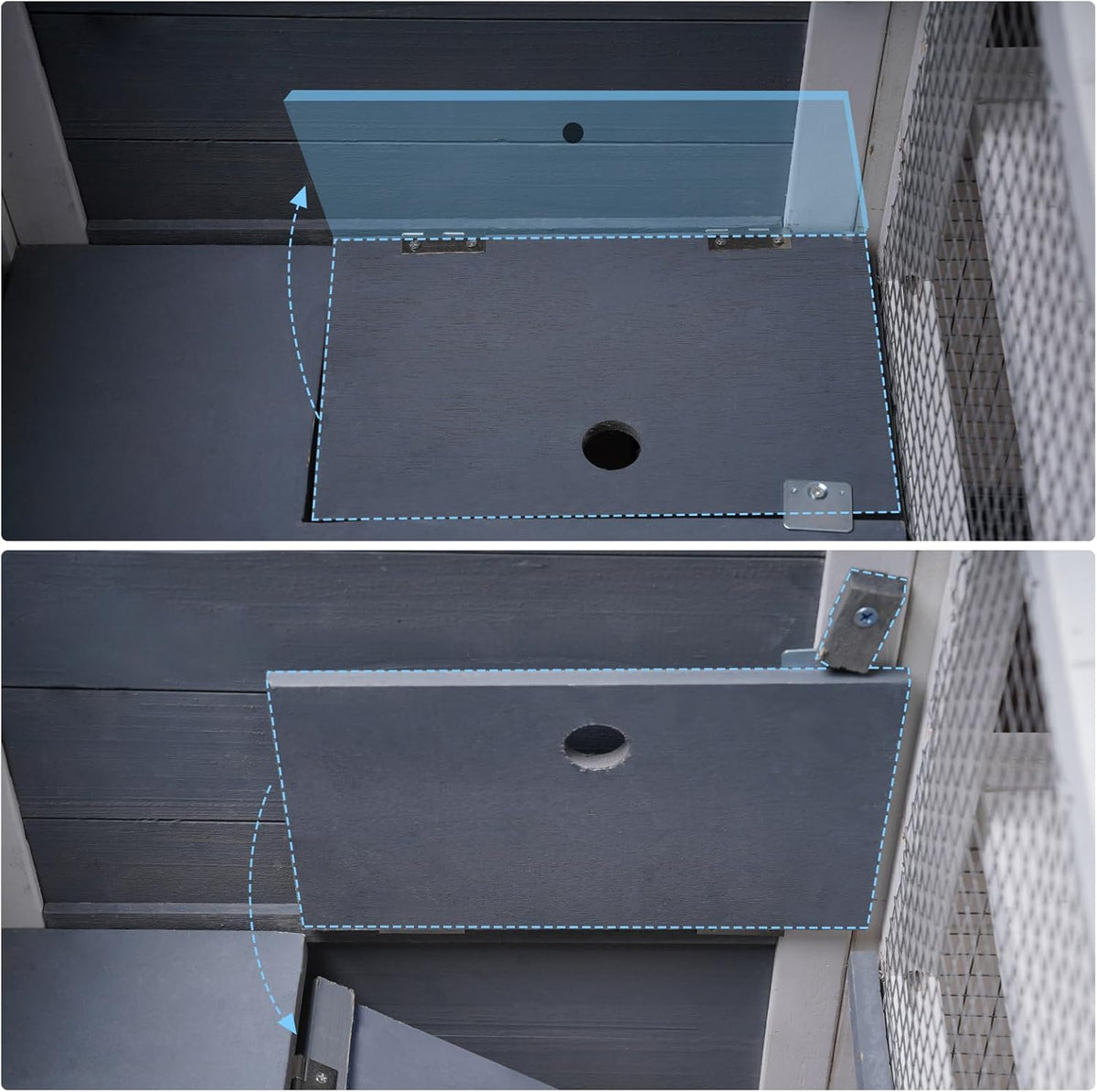 2-Story Guinea Pig Cages Wooden Indoor Rabbit Hutch Hamster Cage with Openable Roofs, Removable Tray and Wide Ramp, Small Animal Habitats for Hamsters, Guinea Pig, Ferrets, Hedgehog