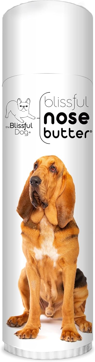 The Blissful Dog Bloodhound Nose Butter for Dry, Cracked Skin, Lick-Safe Dog Nose Balm with Moisturizing Shea Butter, Almond, Olive, and Essential Oils, Pet Supplies, Uncented, 0.50 oz.