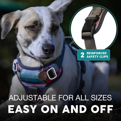 Embark Adventure Dog Harness, Reflective Trim No Pull Dog Harnesses for Small Sized Dogs - Military Grade Nylon, Front Clip with Gel Lined Handle. Soft & Padded Puppy