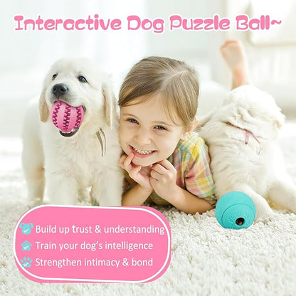 HIPPIH Dog Puzzle Toys & Interactive Toys for Large & Small Dogs - IQ Training, Chewing, Teeth Cleaning & Treat Dispensing - 2 Pack