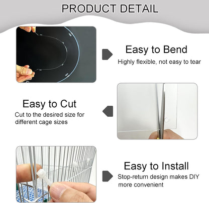 Pet Cage Liner Protection, Rabbit Cage Plastic Panels, 18 PCS Cage Urine Guard for Rabbit, Guinea Pig, Hamster, Hedgehog, Chinchilla, Ferret, Bunny - Transparent, 11.8"x5.9"