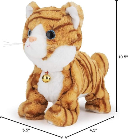 Smalody Interactive Electronic Plush Toy - Upgrade with LED Light Eyes Animated Sound Control Electronic Pet, Robot Cat Kitten Toys Gifts for Boys & Girls Kids Birthday Christmas (Yellow)