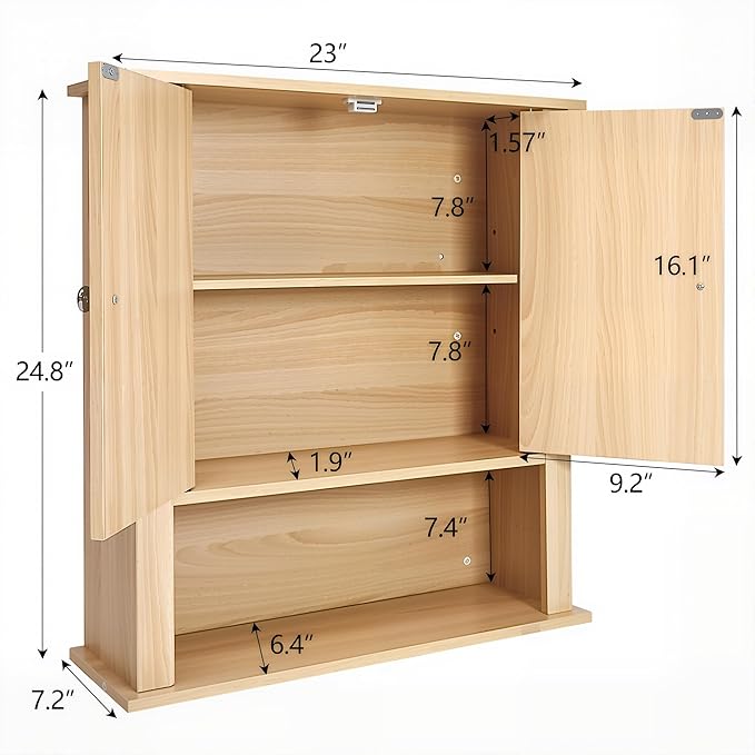 Bathroom Cabinet Wall Mount, Over The Toilet Storage Cabinet, Medicine Cabinet