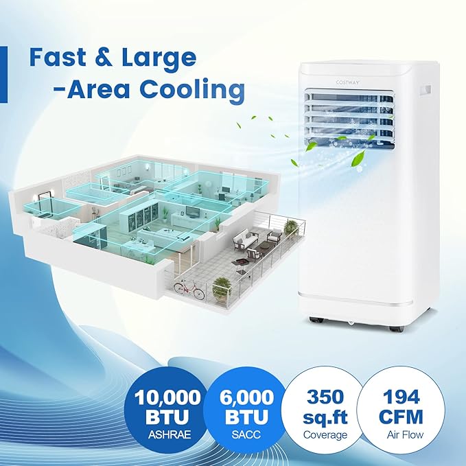 COSTWAY 10000 BTU Portable Air Conditioner, Personal AC Unit