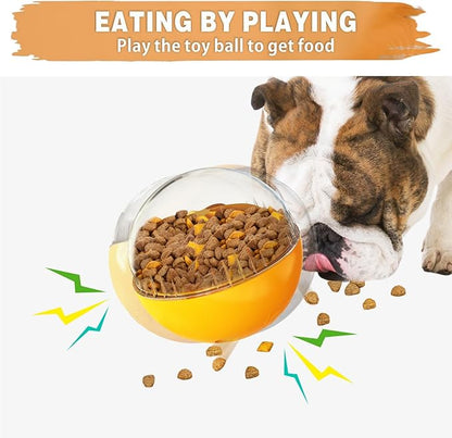 Enrichment Interactive Dog Treat Toy - Level 1 Mental Stimulation for Dogs, Dog Toys for Boredom Busy (Beginner-Orange 5.6" Squeaky Ball)