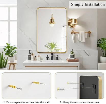 Fabuday Gold Bathroom Mirror