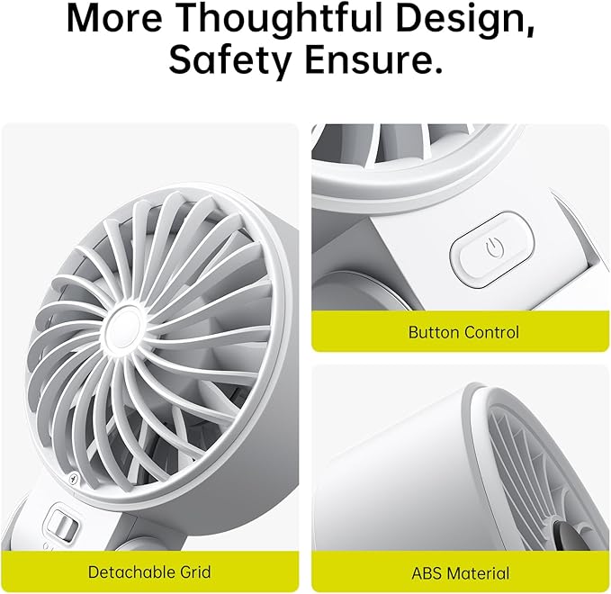 JISULIFE Handheld Fan Life7 – Ultimate Flexibility: High-Power Motor, LED