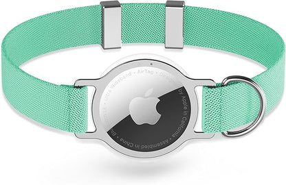 AirTag Cat Collar,Ultra Elastic Cat Tracker Collar with Apple Air Tag Holder, [Lightweight][Scratch Resistant] Stepless Adjustable GPS Pet Collar for Cats Kittens (Green)
