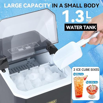 Portable ice Machine: with Handle, with Cleaning Function, with Basket and Spoon