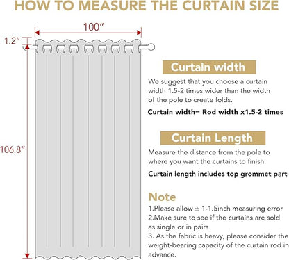 H.VERSAILTEX Linen Blackout Curtains Durable Thick Textured Linen Look 100%
