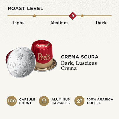 Peet's Coffee, Medium Roast Espresso Capsules, Compatible