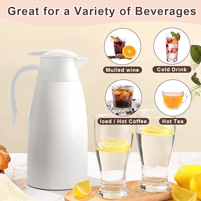 Norme 2 Pcs Thermal Coffee Carafe Insulated Stainless Steel Coffee Carafe