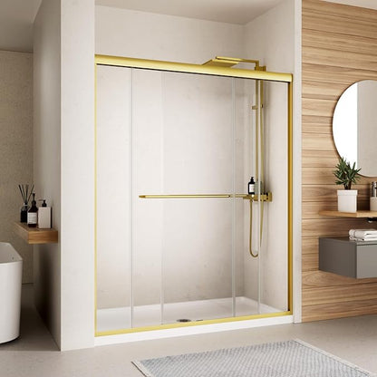Shower Door, 44-48" W x 70" H Semi-Frameless Double Sliding Glass Shower Door