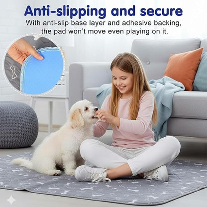Pee Pads with Pheromones, Elite Pads for Cats, Washable Pee Pads for Dogs, Leak-Proof & Anti-Slip Pet Training Pad for Home & Travel(Brown-B, XL:35.4'' x 31.5'')