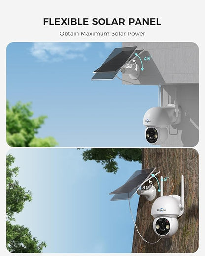 Hiseeu Solar Camera Wireless Outdoor, Home Security Camera System, 2.4G & 5G