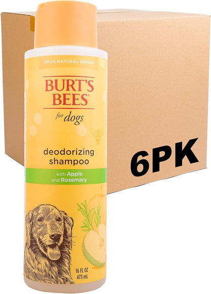 Burt's Bees for Pets Deodorizing Dog Shampoo with Apple and Rosemary, 95% Natural Origin Formulas, Dog Deodorizing Shampoo - Gentle Dog Shampoo, Best Dog Shampoo for Smelly Dogs, 16 oz